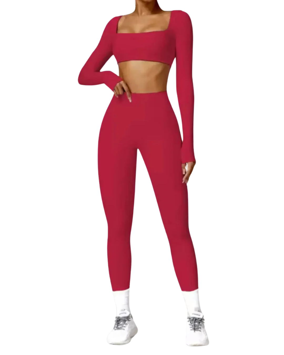 BABY GLOW - TOP + LEGGINS SET - Czerwony / XS/S