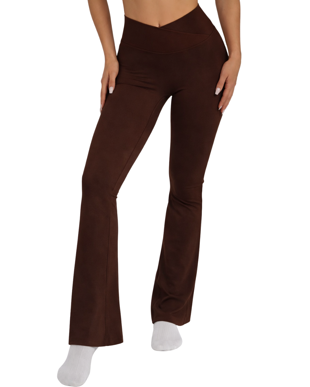 FLARE LEGGINS BLUSH - Brązowy / ROZMIAR S, ZAMÓW SWÓJ ROZMIAR W PRZEDSPRZEDAŻY